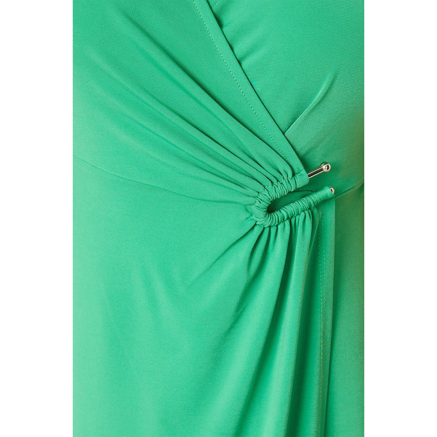 Green - Side - Principles Womens-Ladies Wrap Petite Midi Dress