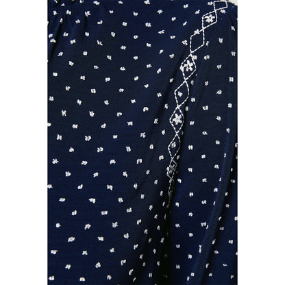 Navy - Side - Principles Womens-Ladies Embroidered Detail Blouse