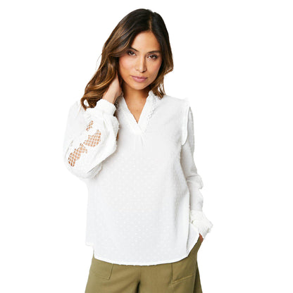 Ivory - Front - Principles Womens-Ladies Embroidered Detail Blouse