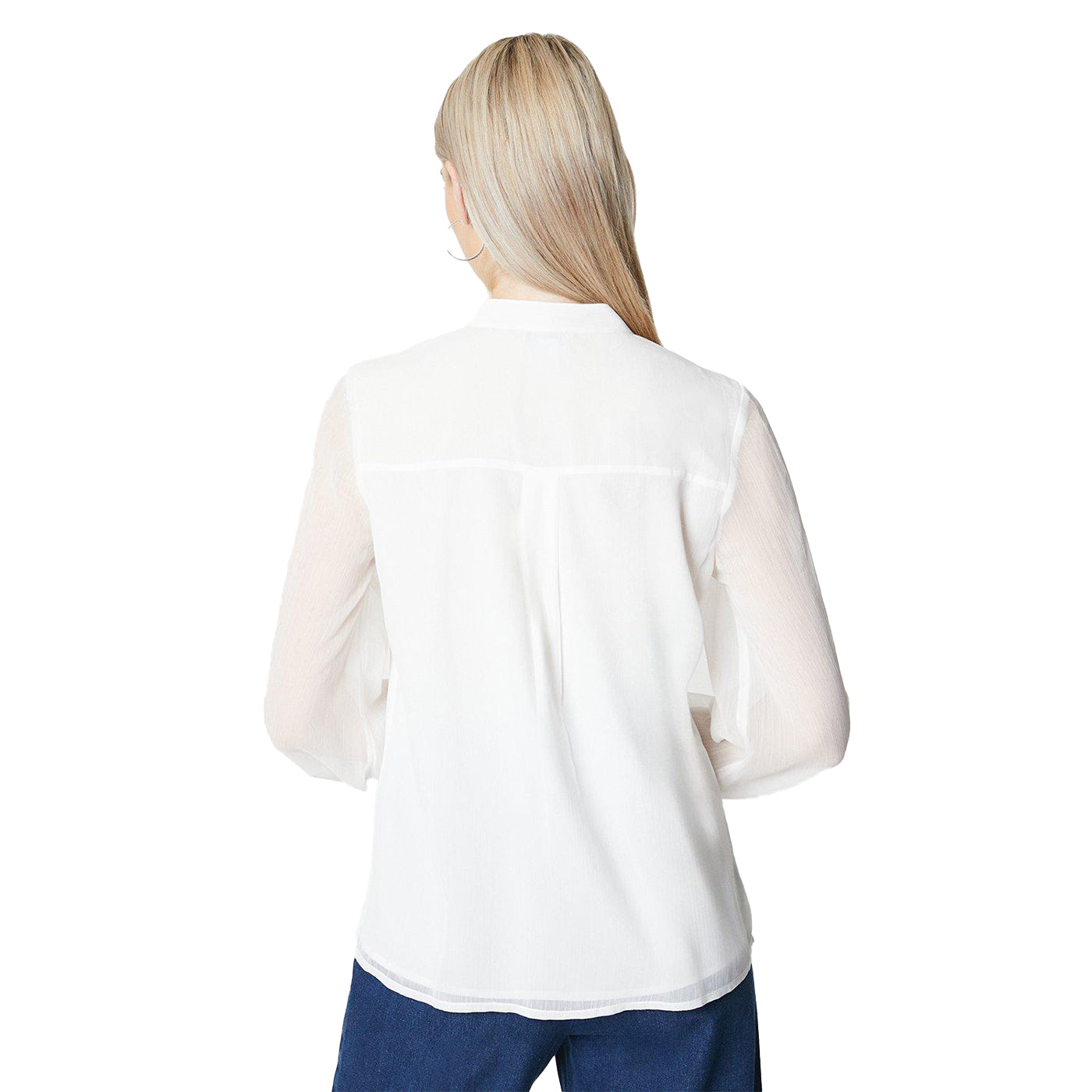 Ivory - Back - Principles Womens-Ladies Pleated Frill Detail Blouse