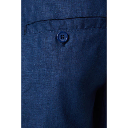 Navy - Side - Maine Mens Linen Blend Shorts