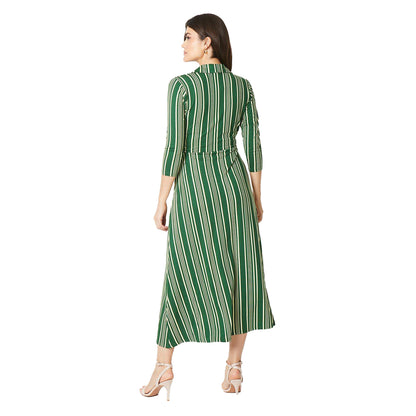 Green - Back - Principles Womens-Ladies Collared Jersey Wrap Midi Dress