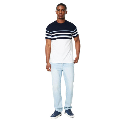 Blue - Lifestyle - Maine Mens Atlanta Stripe T-Shirt