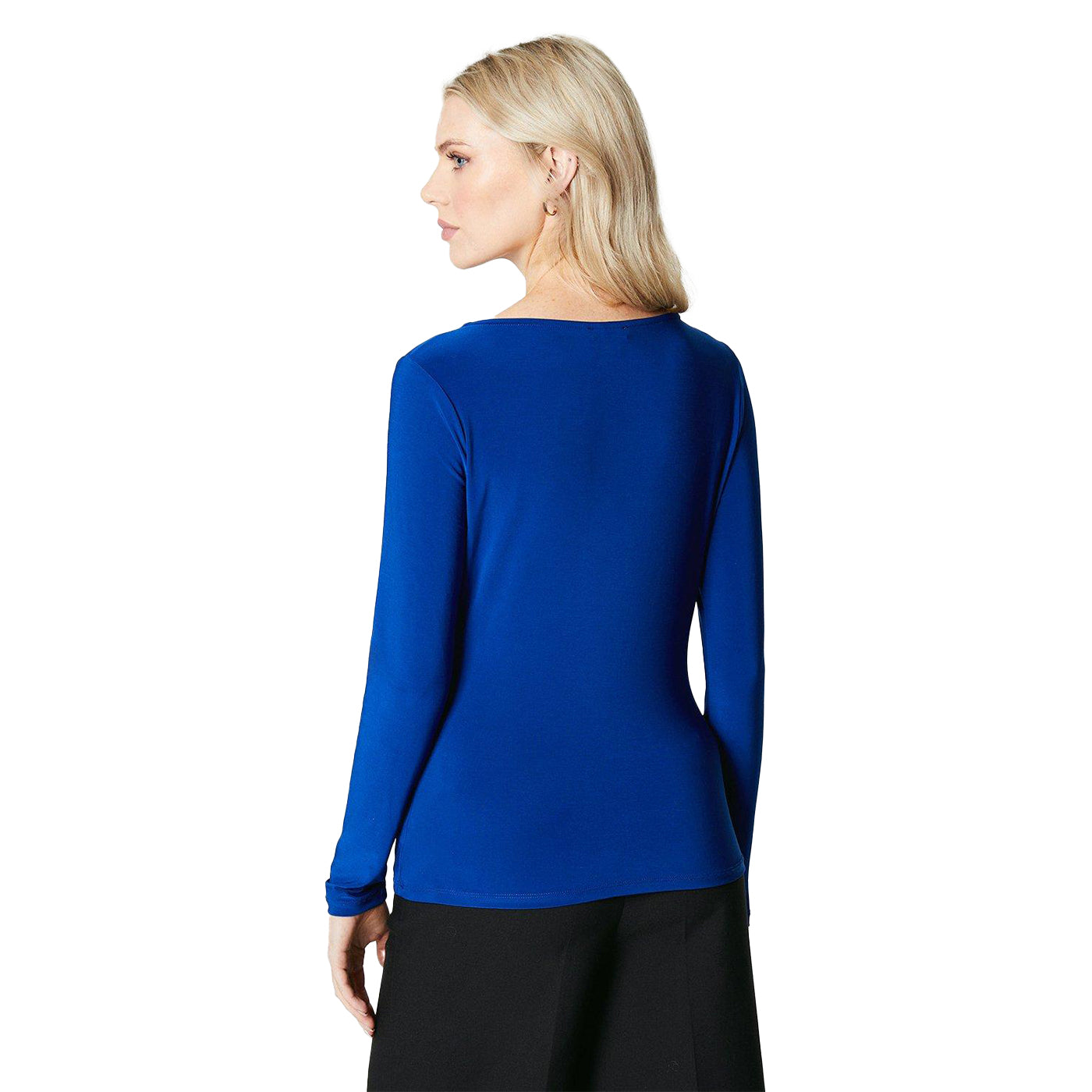 Cobalt - Back - Principles Womens-Ladies Trim Detail Long-Sleeved Top