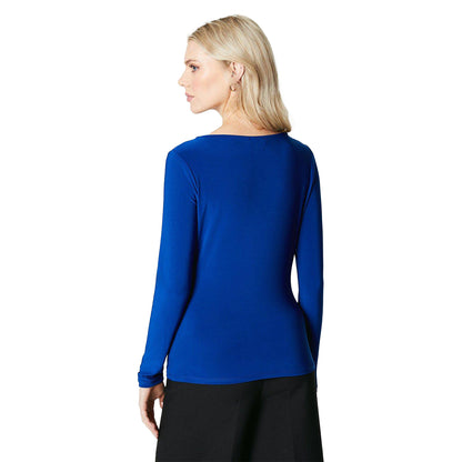 Cobalt - Back - Principles Womens-Ladies Trim Detail Long-Sleeved Top