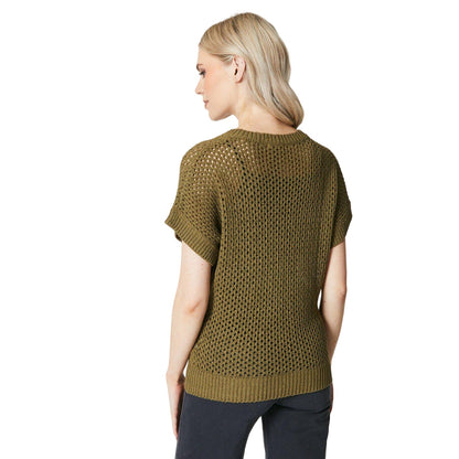 Khaki Green - Back - Principles Womens-Ladies Knitted V Neck Relaxed Fit T-Shirt