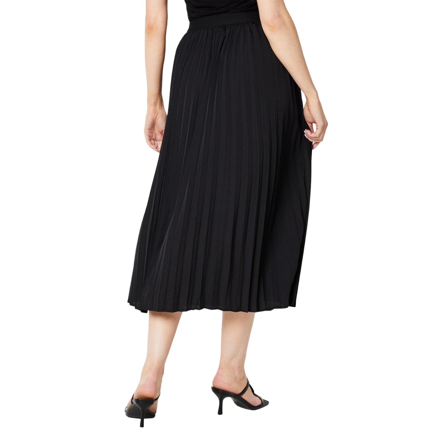 Black - Back - Principles Womens-Ladies Pleated Skirt