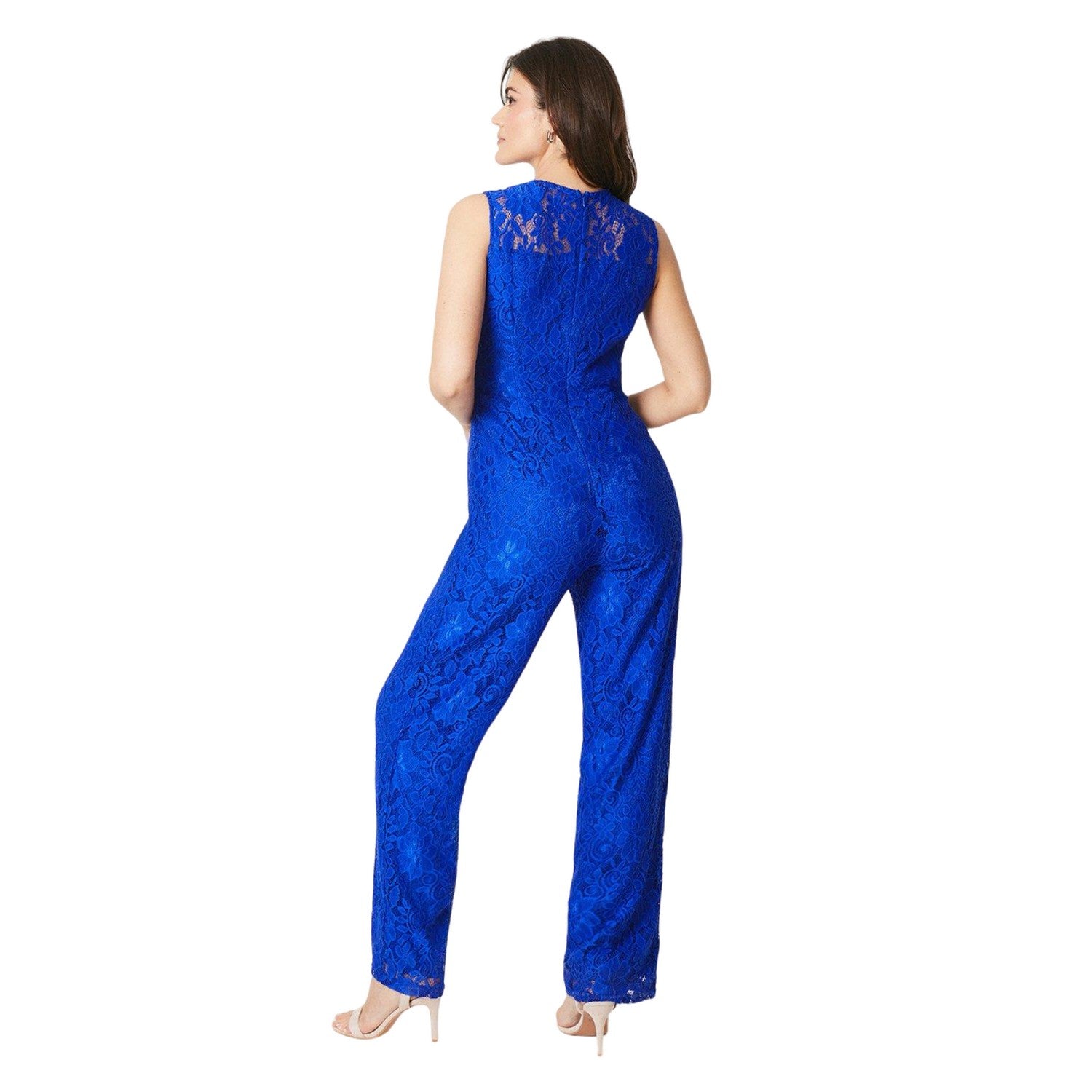 Cobalt - Back - Principles Womens-Ladies Lace Jumpsuit