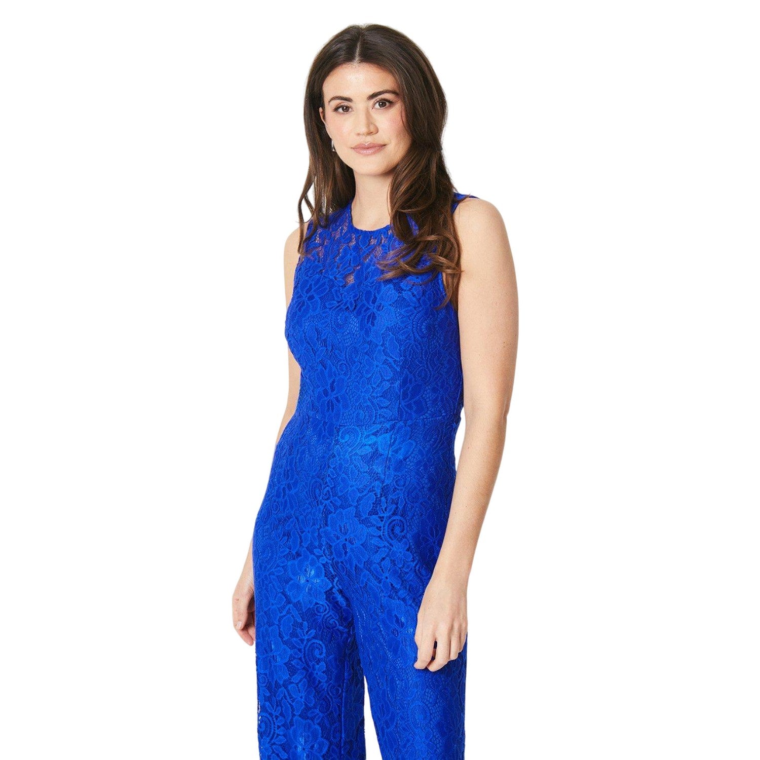 Cobalt - Side - Principles Womens-Ladies Lace Jumpsuit
