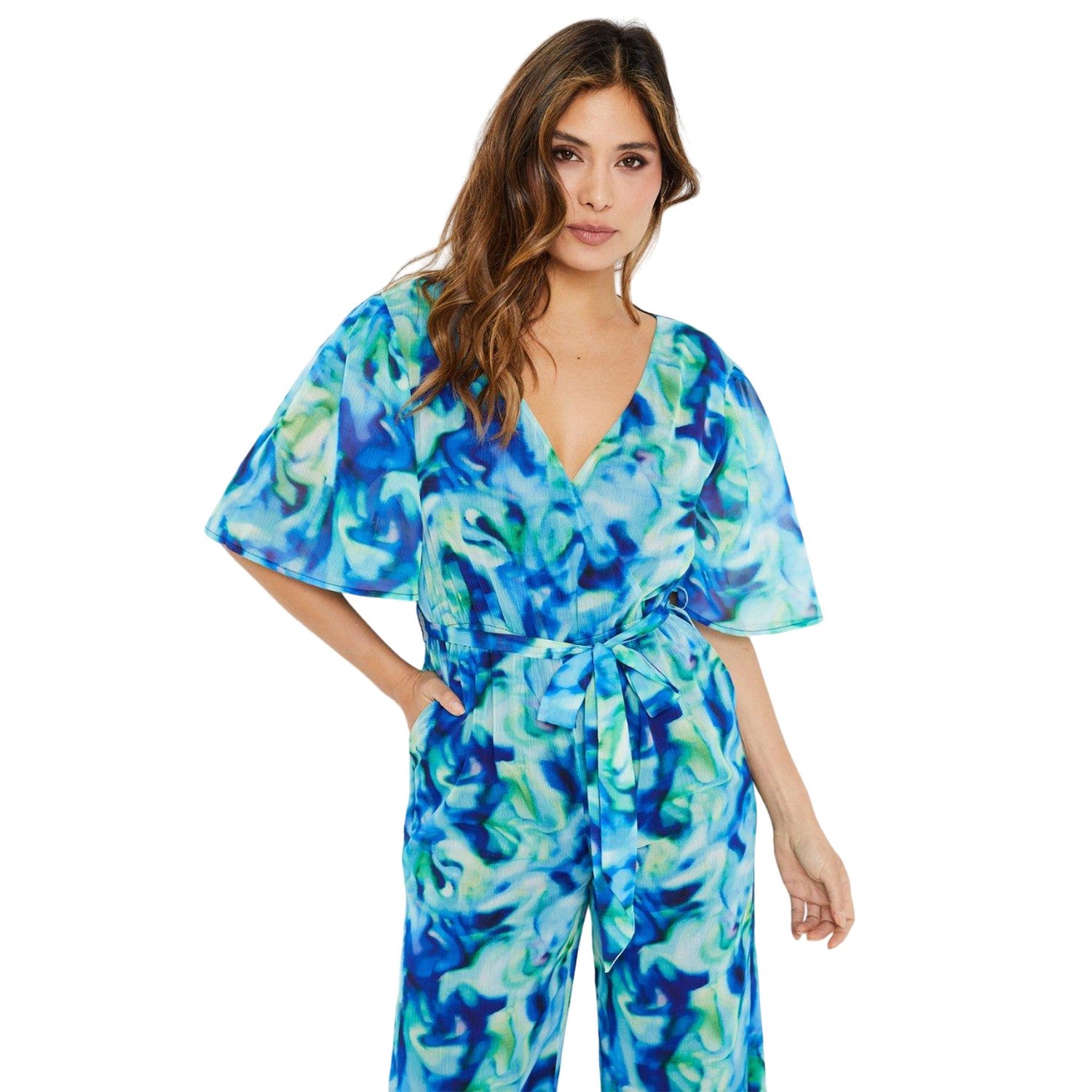 Multicoloured - Side - Principles Womens-Ladies Marble Effect Jumpsuit