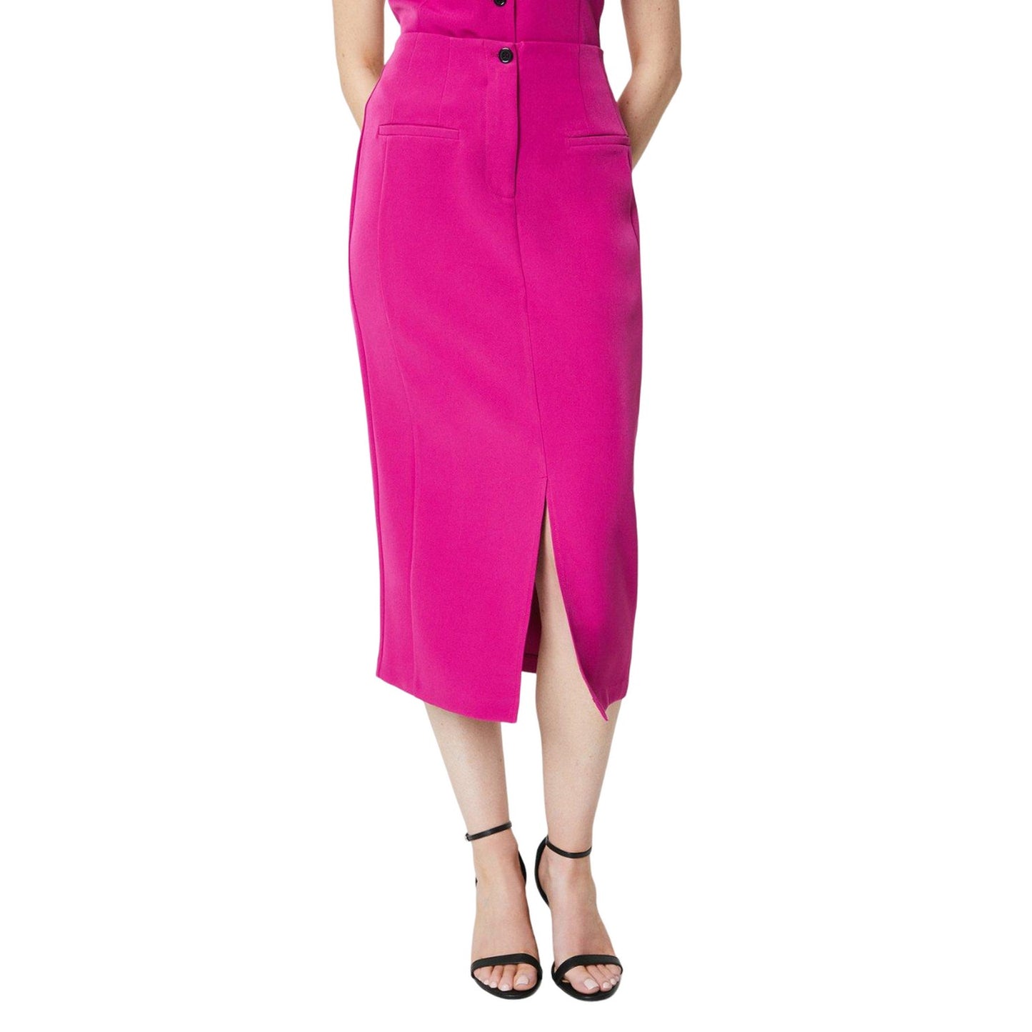 Pink - Front - Principles Womens-Ladies Midi Skirt