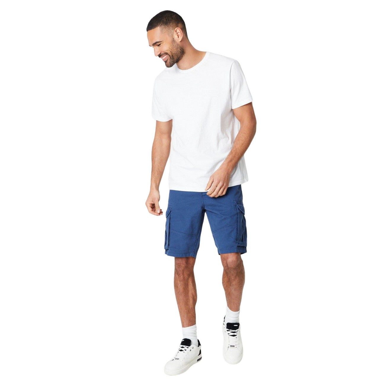 Mid Blue - Side - Maine Mens Cargo Shorts