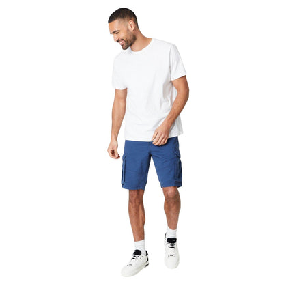 Mid Blue - Side - Maine Mens Cargo Shorts