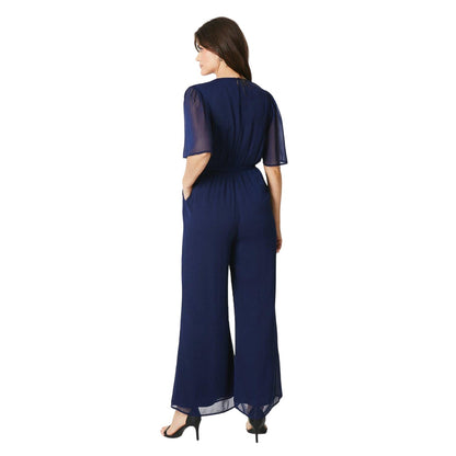 Navy - Back - Principles Womens-Ladies Angel Sleeve Jumpsuit