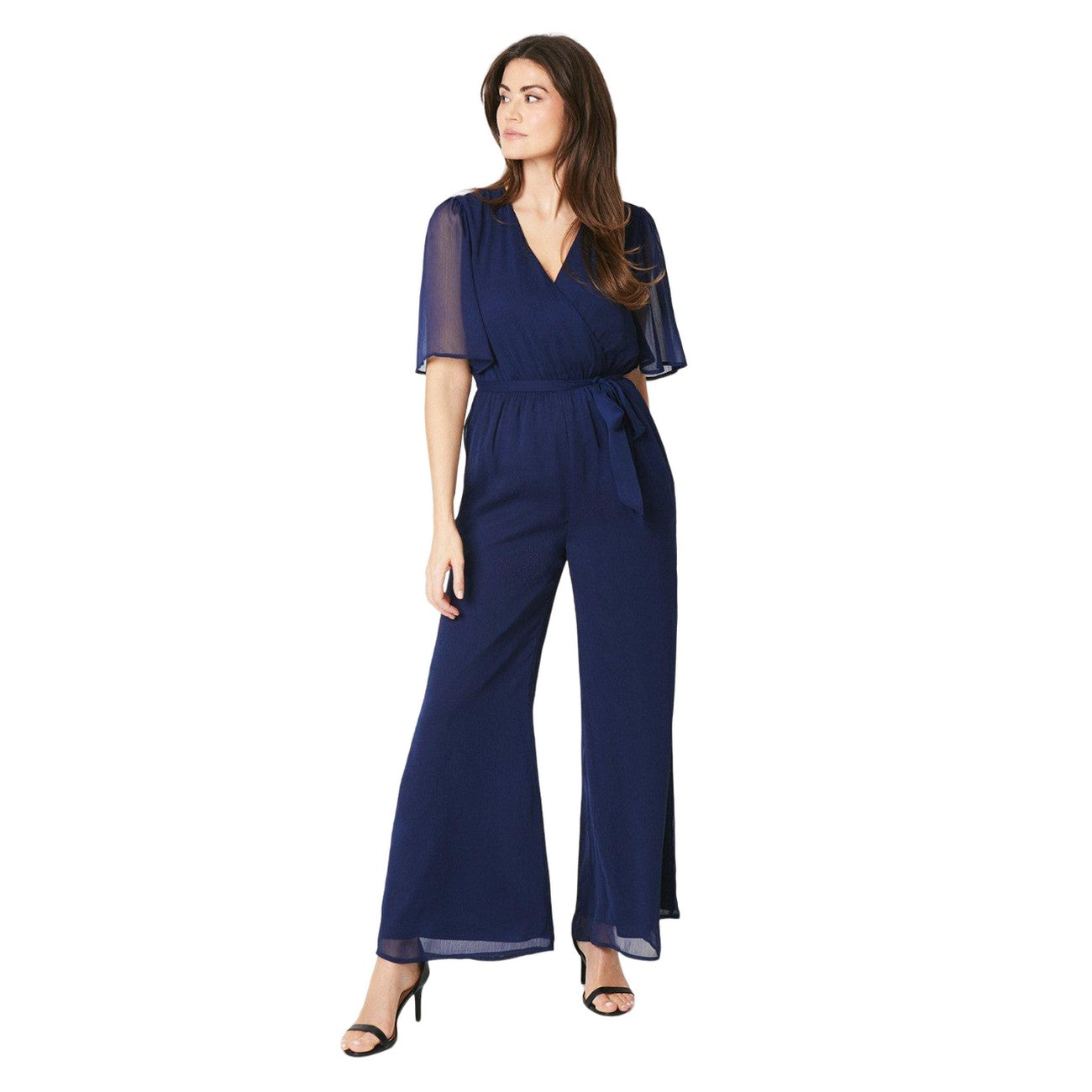 Navy - Front - Principles Womens-Ladies Angel Sleeve Jumpsuit
