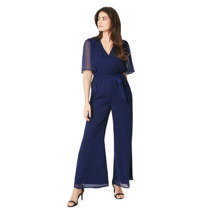 Navy - Front - Principles Womens-Ladies Angel Sleeve Jumpsuit