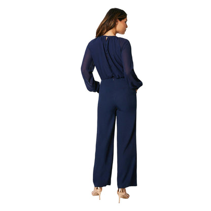 Navy - Back - Principles Womens-Ladies Occasion Long-Sleeved Jumpsuit