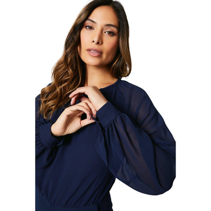 Navy - Side - Principles Womens-Ladies Occasion Long-Sleeved Jumpsuit