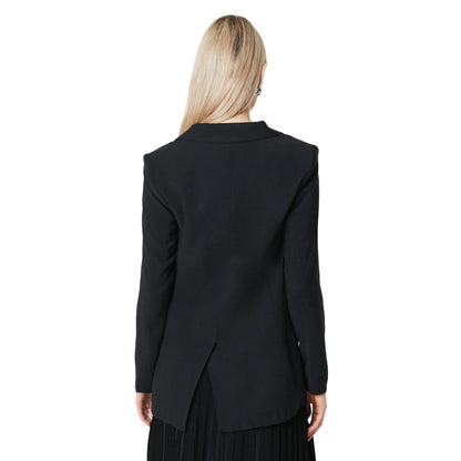 Black - Back - Principles Womens-Ladies Button Detail Blazer