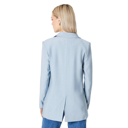 Blue - Back - Principles Womens-Ladies Button Detail Blazer