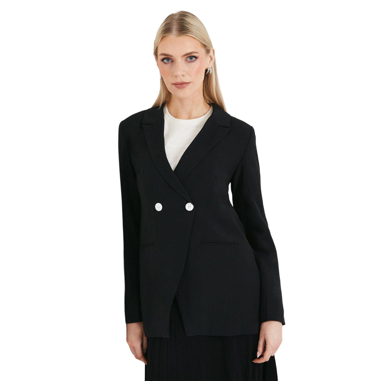 Black - Front - Principles Womens-Ladies Button Detail Blazer