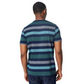 Navy - Back - Maine Mens Feeder Block Stripe T-Shirt