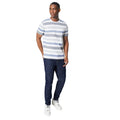 White - Side - Maine Mens Feeder Block Stripe T-Shirt