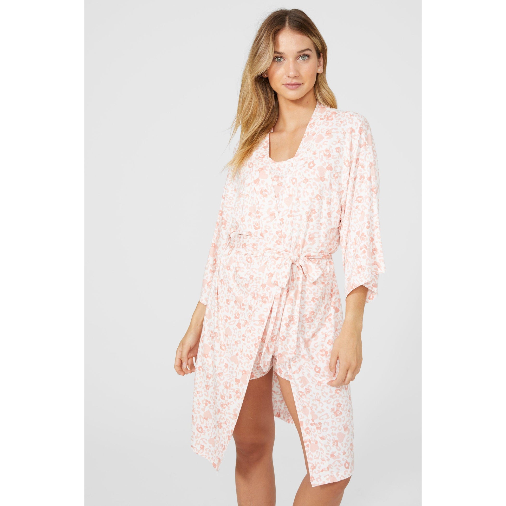 Pink - Front - Debenhams Womens-Ladies Animal Print Jersey Wrap