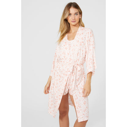 Pink - Front - Debenhams Womens-Ladies Animal Print Jersey Wrap