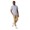 Blue - Side - Maine Mens Stripe Seersucker Short-Sleeved Shirt