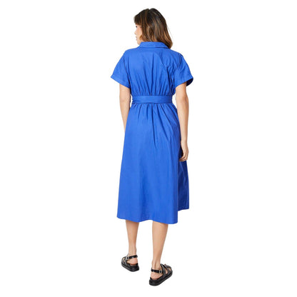 Cobalt - Back - Principles Womens-Ladies Collared Midi Dress