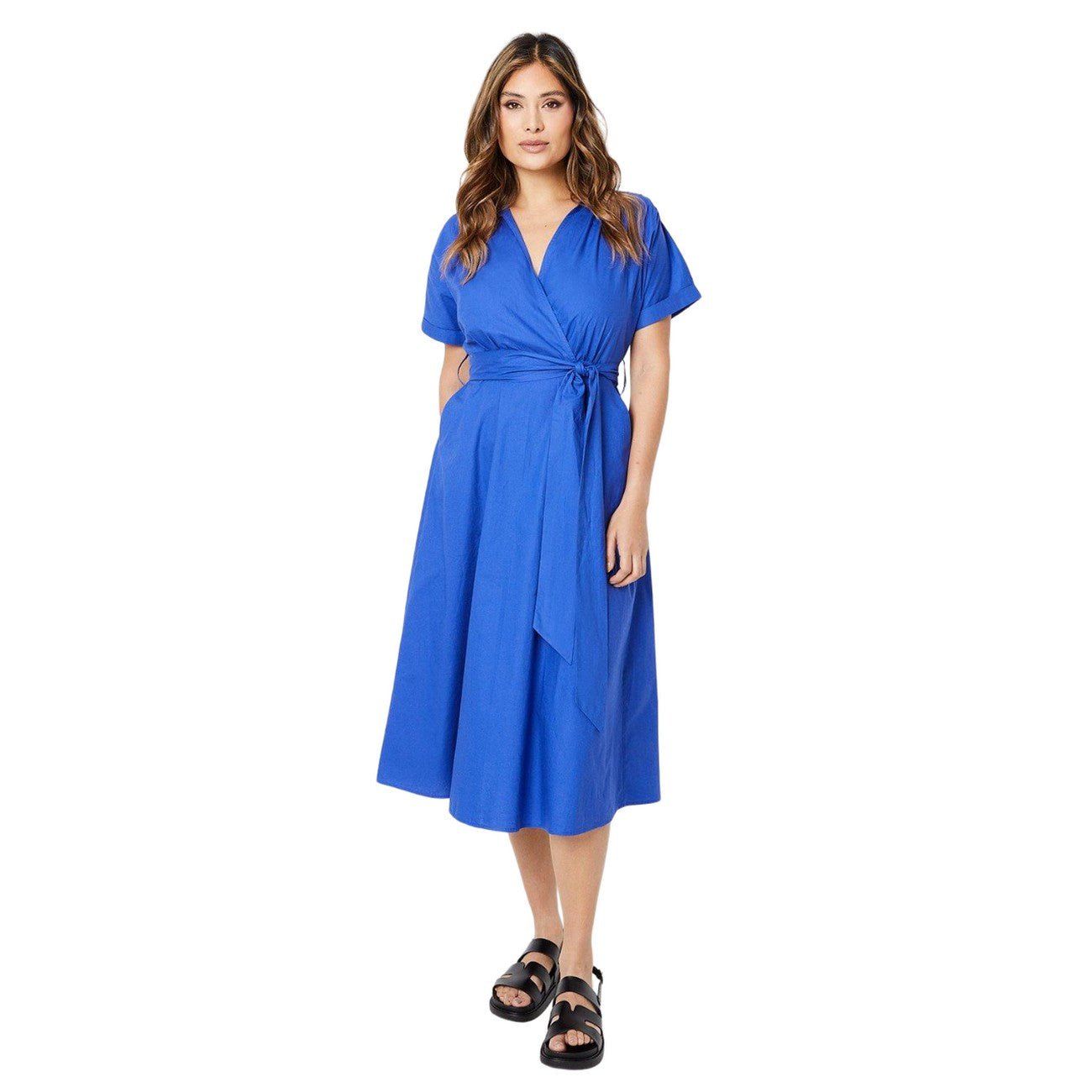 Cobalt - Front - Principles Womens-Ladies Collared Midi Dress