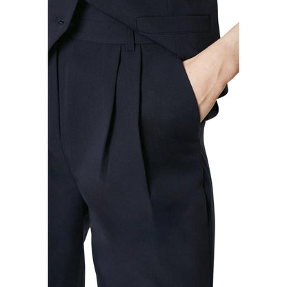 Navy - Side - Principles Womens-Ladies High Waist Wide Leg Trousers