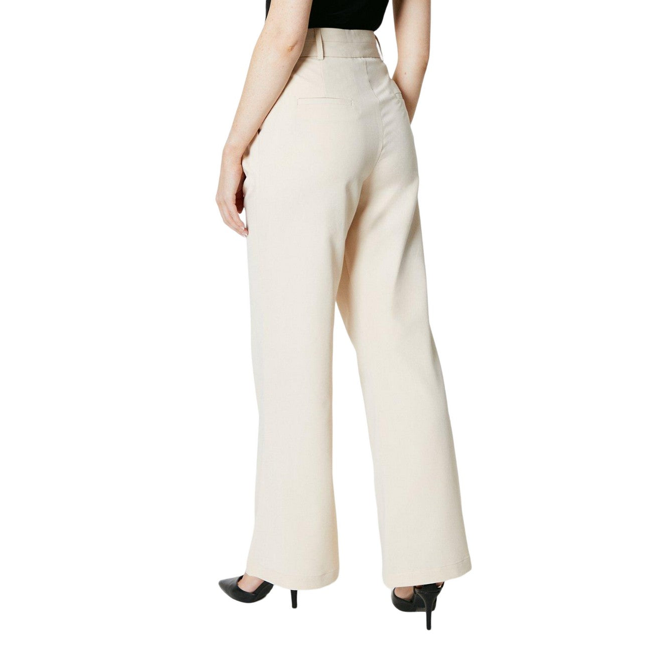 Stone - Back - Principles Womens-Ladies High Waist Wide Leg Trousers