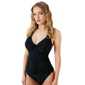 Black - Front - Gorgeous Womens-Ladies Plunge Tankini Top