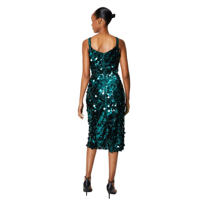 Emerald - Back - Principles Womens-Ladies Disco Sequin Strappy Midi Dress