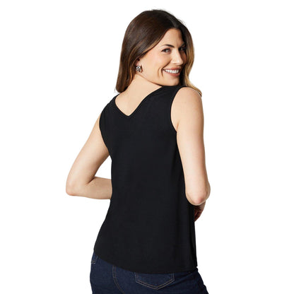 Black - Back - Principles Womens-Ladies Modal V Neck Tank Top