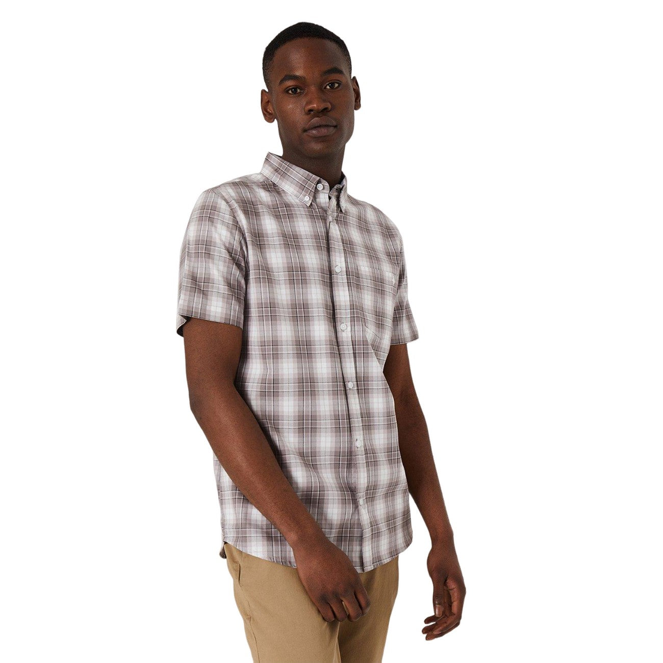 Blush Pink - Side - Maine Mens Tonal Short-Sleeved Shirt