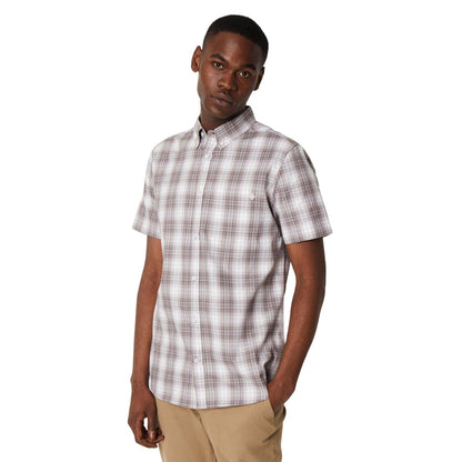 Blush Pink - Front - Maine Mens Tonal Short-Sleeved Shirt