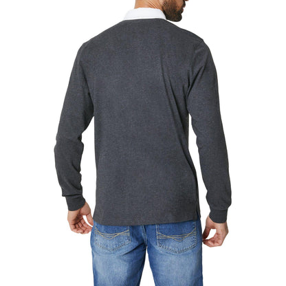 Dark Grey - Back - Maine Mens Leo Rugby Shirt