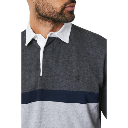 Dark Grey - Side - Maine Mens Leo Rugby Shirt
