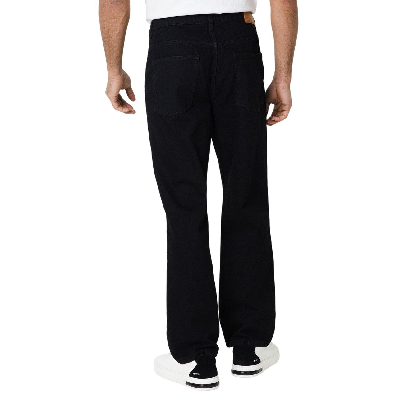 Black - Back - Maine Mens Plain Relaxed Fit Jeans