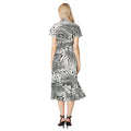 White-Black - Back - Principles Womens-Ladies Leaf Print Midi Shirt Dress