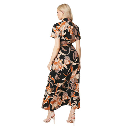 Black - Back - Principles Womens-Ladies Abstract Midi Shirt Dress