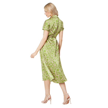 Green - Back - Principles Womens-Ladies Floral Midi Shirt Dress