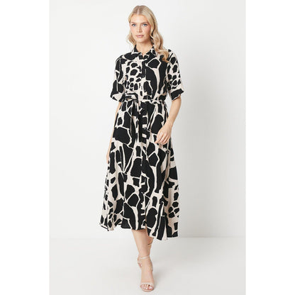 Monochrome - Front - Principles Womens-Ladies Belted Midi Shirt Dress