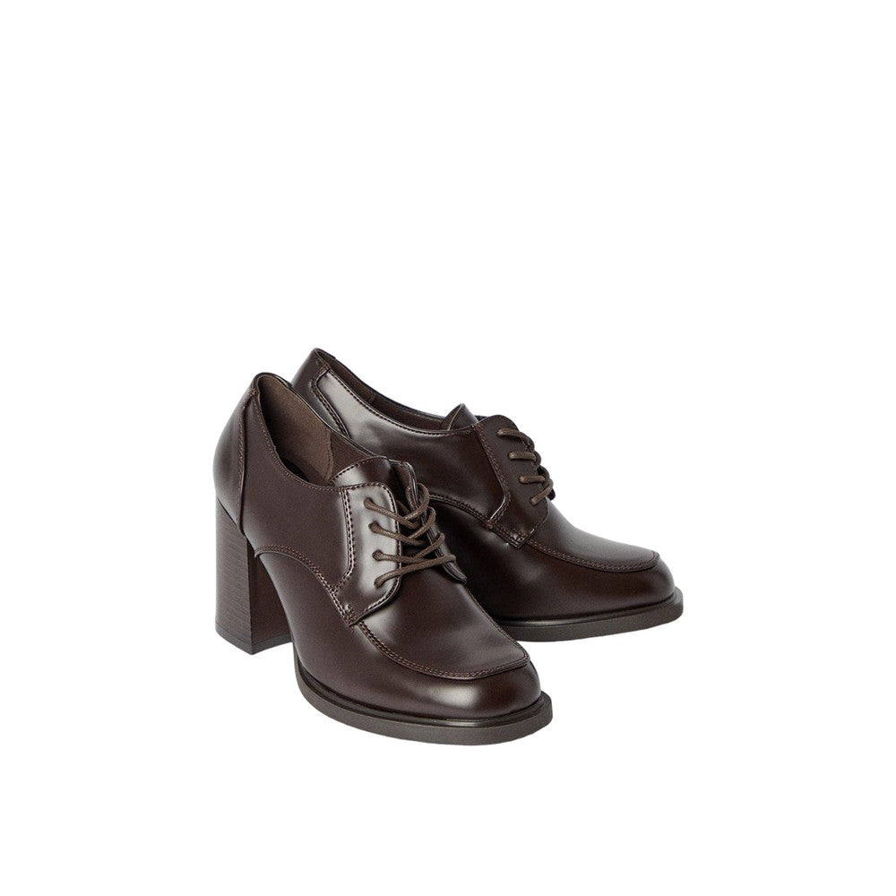 Brown - Front - Principles Womens-Ladies Lara Lace Up High Block Heel Shoes