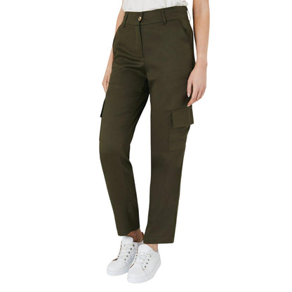 Khaki Green - Side - Principles Womens-Ladies Utility Pocket Tapered Cargo Trousers