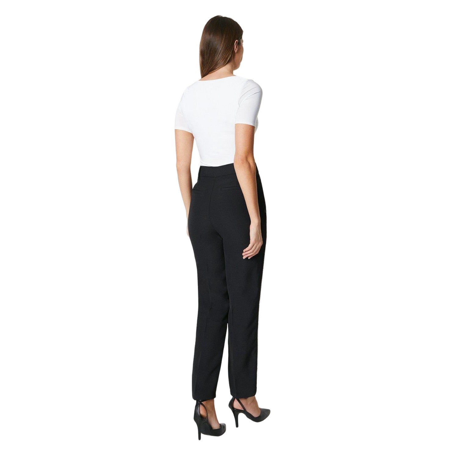 Black - Back - Principles Womens-Ladies Chain Detail Straight Leg Trousers