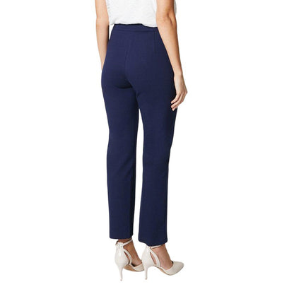 Navy - Back - Principles Womens-Ladies Ponte Front Seam Detail Tapered Trousers